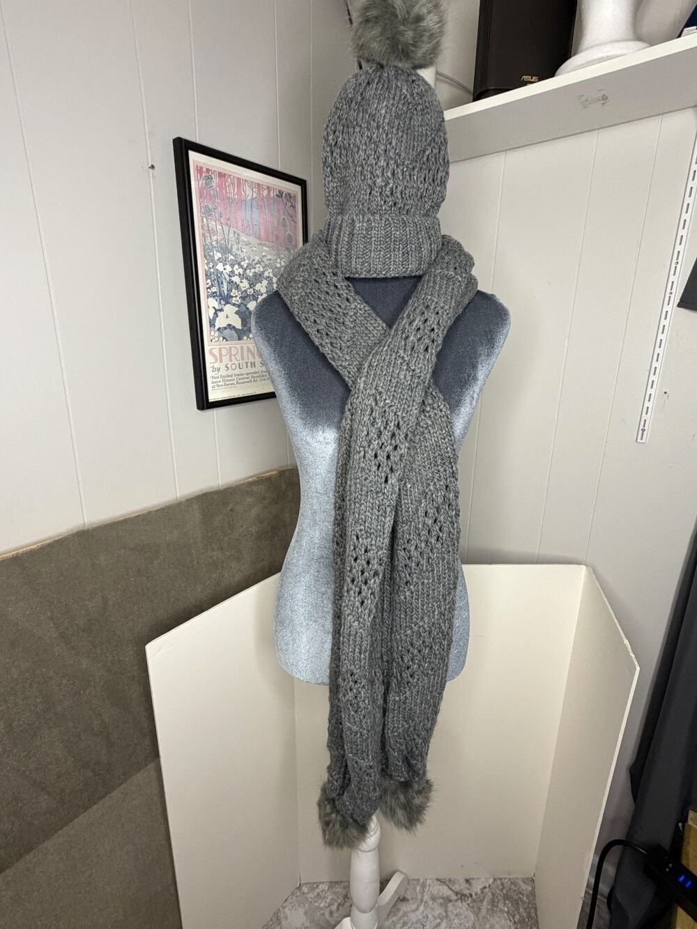 Women's Winter Scarf & Hat Set Warm Knitted Beanie Scarves Knit Skull Cap